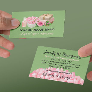 Green Illustration Handmade Craft Soap Visitekaartje