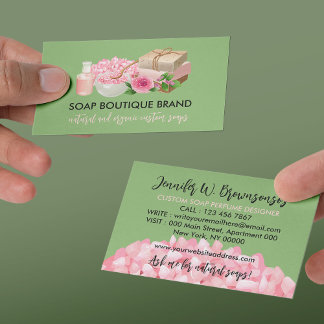 Green Illustration Handmade Craft Soap Visitekaartje