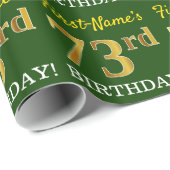 Green, Imitation Gold look "73rd BIRTHDAY" Cadeaupapier (Rol Hoek)