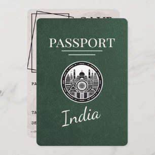 Green India Passport Bewaar de datum Save The Date