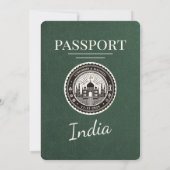 Green India Passport bruiloft uitnodiging (Achterkant)