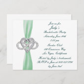 Green Infinity Heart Bachelorette Party Invitation (Devant / Derrière)