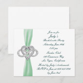 Green Infinity Heart Bachelorette Party Invitation Kaart (Voorkant / Achterkant)