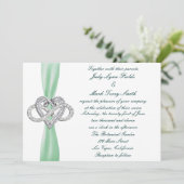 Green Infinity Heart Faire-part de mariage (Debout devant)