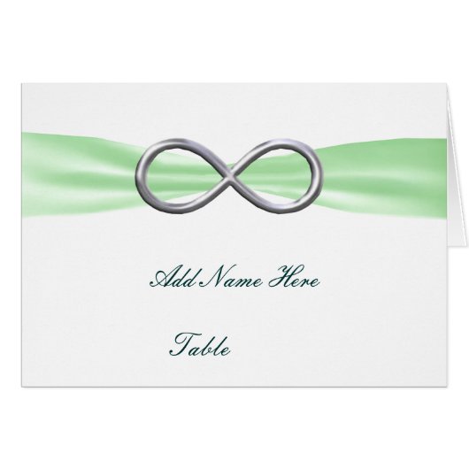 Green Infinity Wedding Table Place Card (Voorkant Horizontaal)