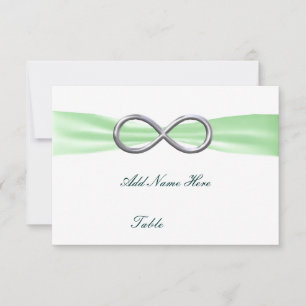 Green Infinity Wedding Table Place Card Kaart
