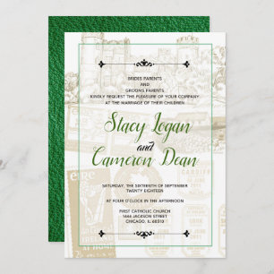 Green Ireland Passport Invitation Kaart