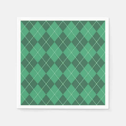 Green Irish Argyle Napkins Servetten (Voorkant)