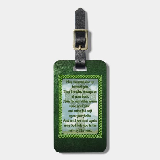Green Irish Blessing Bagagelabel (Voorkant verticaal)