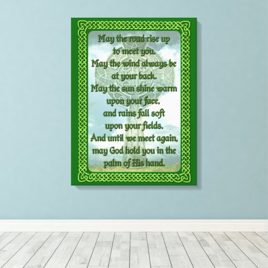 Green Irish Blessing Canvas Afdruk (Insitu (Houten vloer))