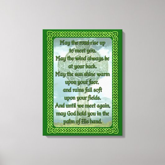 Green Irish Blessing Canvas Afdruk (Voorkant)