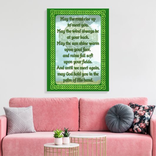 Green Irish Blessing Canvas Afdruk (Insitu (Woonkamer))