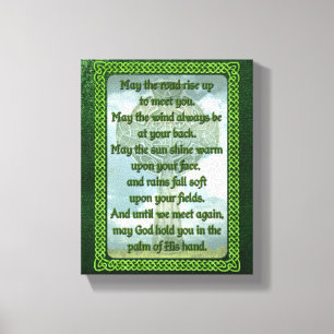Green Irish Blessing Canvas Afdruk