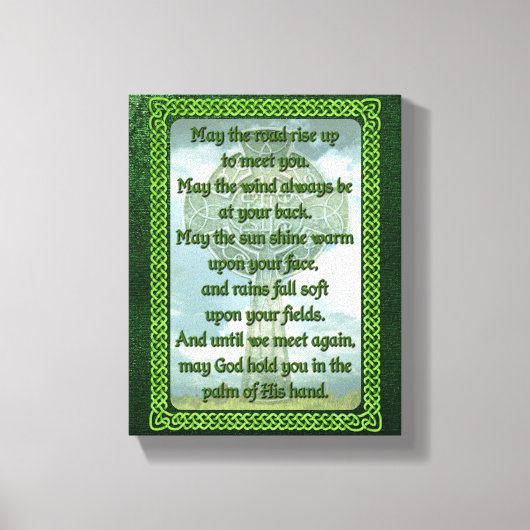 Green Irish Blessing Canvas Afdruk (Voorkant)