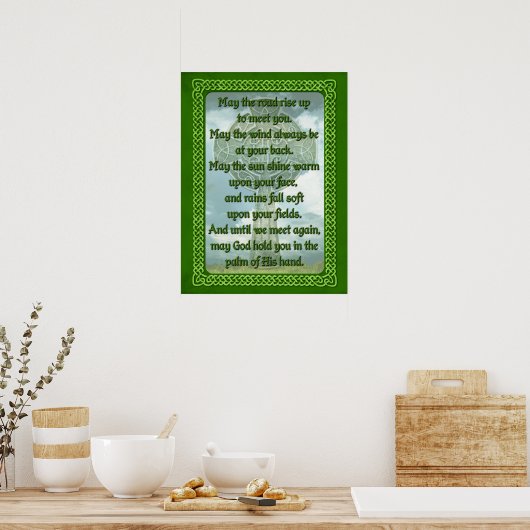 Green Irish Blessing Poster (Keuken)