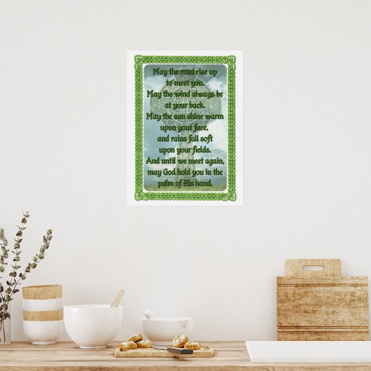 Green Irish Blessing Poster (Keuken)