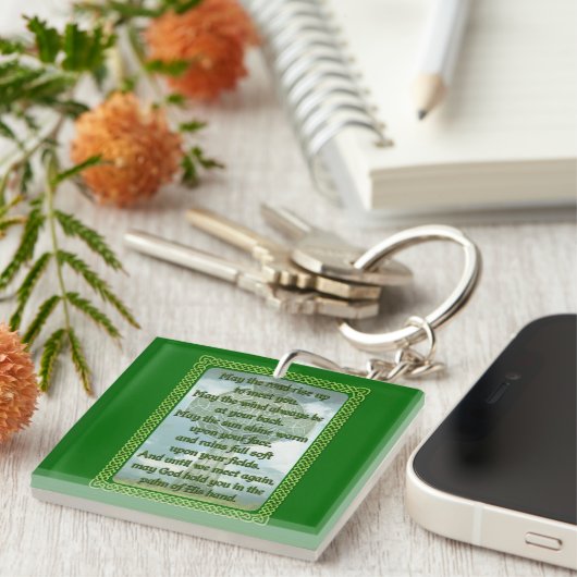 Green Irish Blessing Sleutelhanger (Voorkant Rechts)