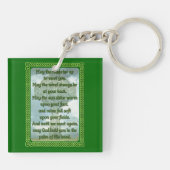 Green Irish Blessing Sleutelhanger (Achterkant)