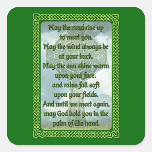Green Irish Blessing Vierkante Sticker (Voorkant)