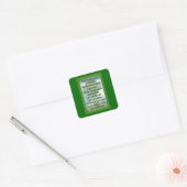 Green Irish Blessing Vierkante Sticker (Envelop)
