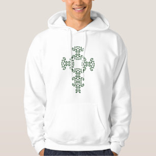 Green Irish Celtic Cross Hoodie Sweatshirt