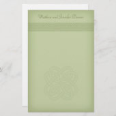 Green Irish Celtic Knot Gepersonaliseerd Briefpapi Briefpapier (Voorkant / Achterkant)