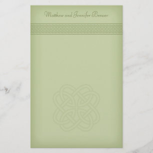 Green Irish Celtic Knot Personalized Briefpapier