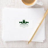 Green Irish Claddagh Ring Return Address Etiket (Insitu)