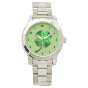 Green Irish Clover Horloge