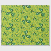 Green Irish Clover Pattern Cadeaupapier (Vlak)