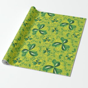 Green Irish Clover Pattern Cadeaupapier