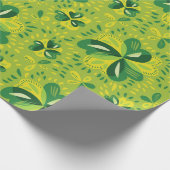 Green Irish Clover Pattern Cadeaupapier (Hoek)