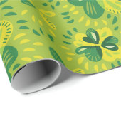Green Irish Clover Pattern Cadeaupapier (Rol Hoek)