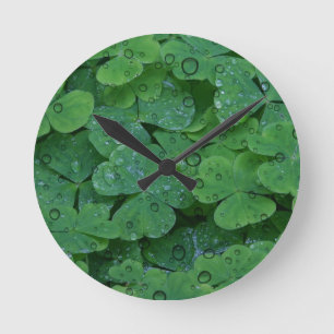 Green Irish Clover Ronde Klok