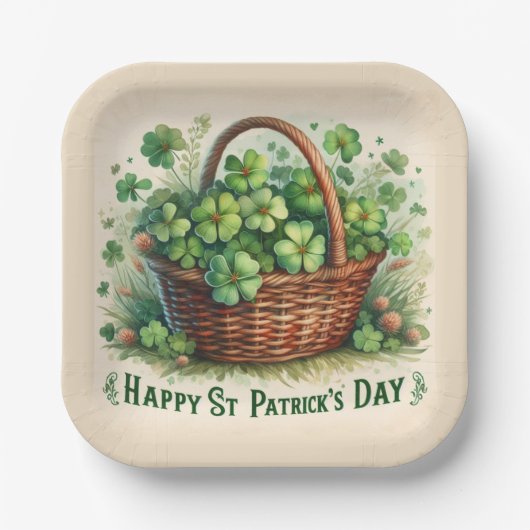 Green Irish Clover St Patrick's Day Paper Bord (Voorkant)