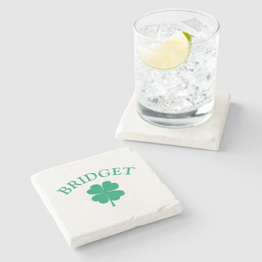 Green Irish Four Leaf Clover St Patricks Day Stenen Onderzetter (Zijkant)