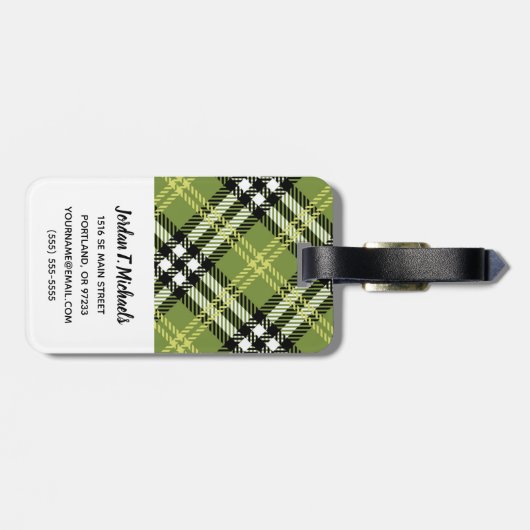 Green Irish Pset Pattern Bagagelabel (Achterkant horizontaal)