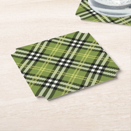Green Irish Pset Pattern Kartonnen Onderzetters (Gekanteld)