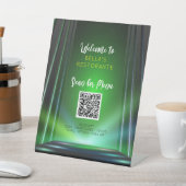Green Irish Pub Menu Restaurant QR Code Panneau Ta (In SItu)