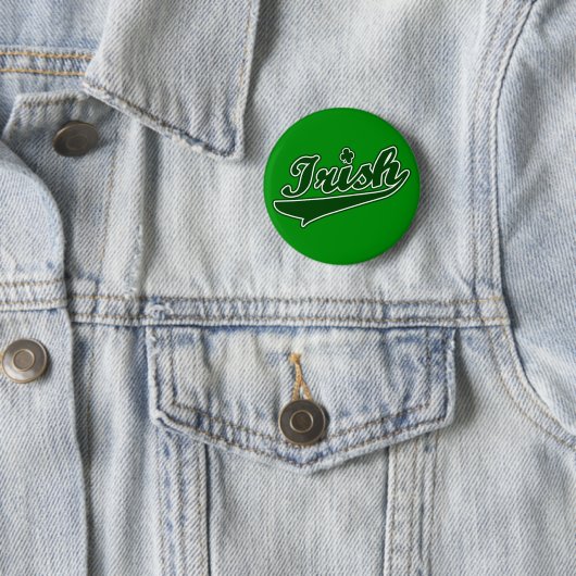 Green Irish Shamrock Button (In situ)