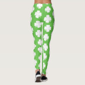 Green Irish Shamrock Happy St Patrick B Leggings (Dos)