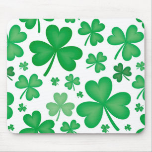 Green Irish Shamrock Pattern Muismat