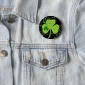 Green Irish Shamrock Ronde Button 5,7 Cm (In situ)
