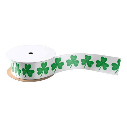 Green Irish Shamrock Satin Ribbon Lint (Spoel)