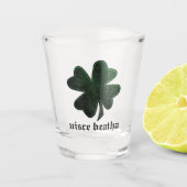 Green Irish Shamrock Uisce Beatha Shot Glas (Voorkant)