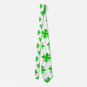 Green Irish Shamrock Young Clover St Patrick's Day Stropdas (Achterkant)