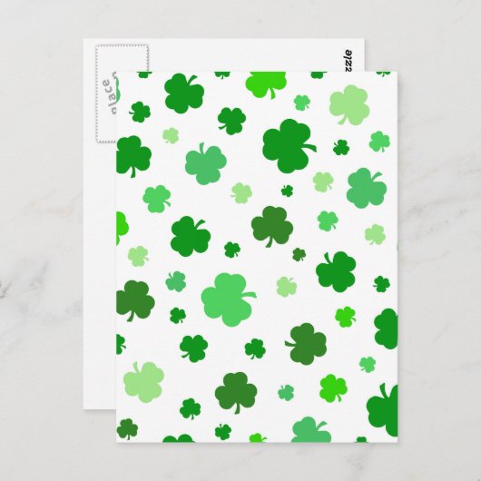 Green Irish Shamrocks Briefkaart (Voorkant / Achterkant)