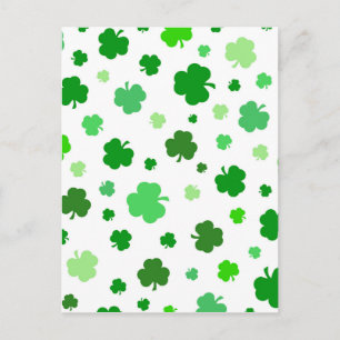 Green Irish Shamrocks Briefkaart