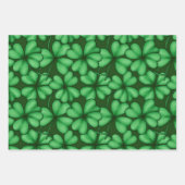 GREEN IRISH SHAMROCKS PIPES TOP HATS INPAKPAPIER VEL (Voorkant)