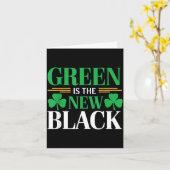 Green Is The New Black - St. Patrick’s Day Shamroc Kaart (Gele Bloem)